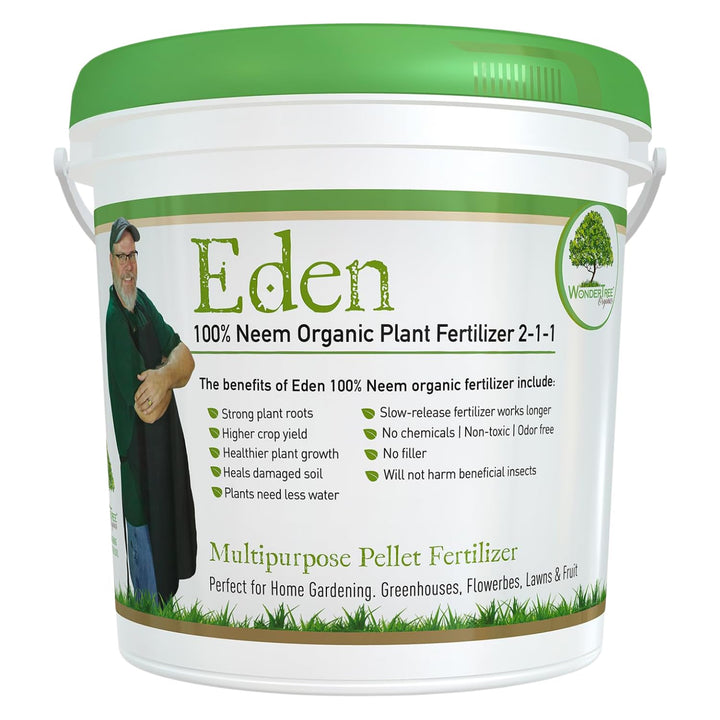Eden 100% Organic Neem Cake, for Vegetable Gardening, Fruit Trees, Roses & Indoor or Outdoor Plants, OMRI Listed (5Lbs)