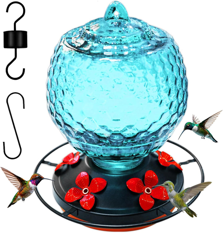 25 OZ Hummingbird Feeder - Glass Hummingbirds Feeder for Outdoors Gardening