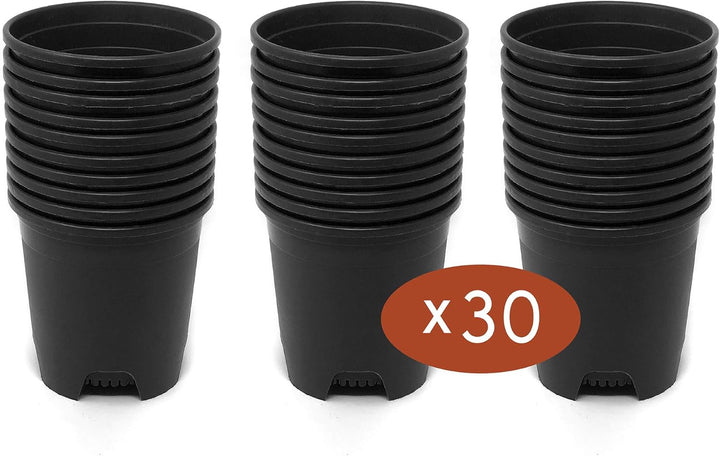 Wholesale Bulk Nursery Pot 4.5 Inch Black Plastic Planters 30-Pack 0.35 Gallon Pots for Outdoor Indoor Plants Gardening Flower with Drainage Holes
